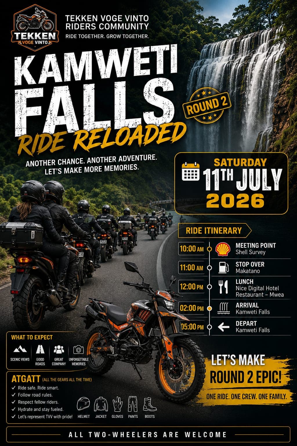 ๐๏ธ๐ KAMWETI FALLS RIDE RELOADED โ ROUND 2! ๐๐๏ธ โ ride poster